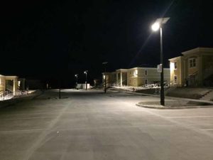 An LED solar lighting installation in the U.S. Virgin Islands