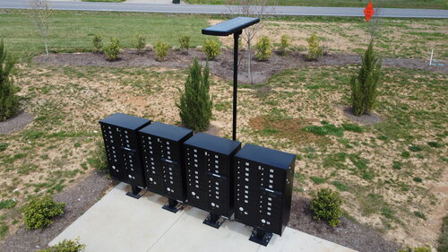 Mailbox with post and solar sale light