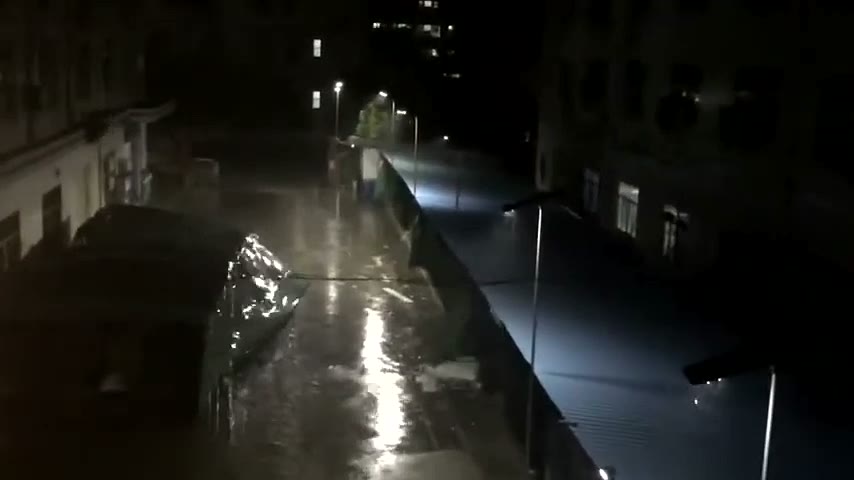 Stealth LED Solar Street Light During a Hurricane